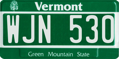 VT license plate WJN530
