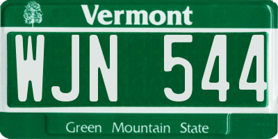 VT license plate WJN544