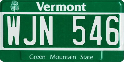 VT license plate WJN546