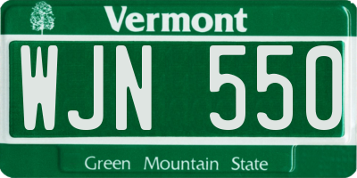 VT license plate WJN550