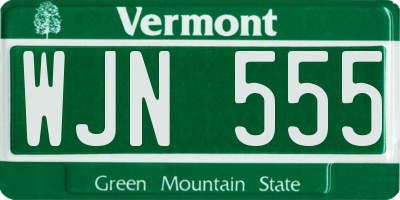 VT license plate WJN555