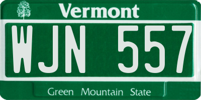 VT license plate WJN557