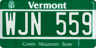 VT license plate WJN559