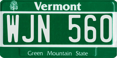 VT license plate WJN560