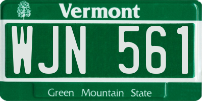 VT license plate WJN561