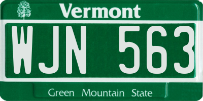 VT license plate WJN563