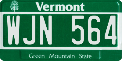 VT license plate WJN564