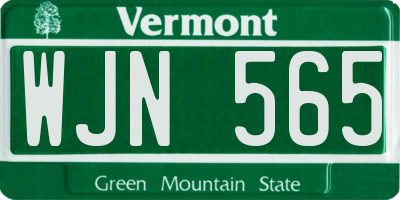 VT license plate WJN565