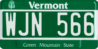 VT license plate WJN566
