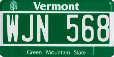 VT license plate WJN568