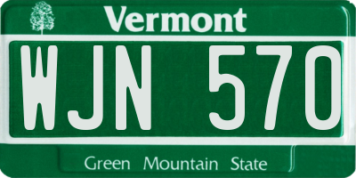 VT license plate WJN570