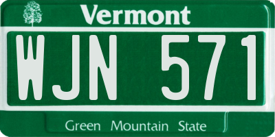 VT license plate WJN571