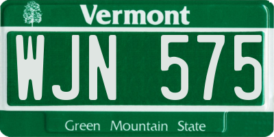VT license plate WJN575