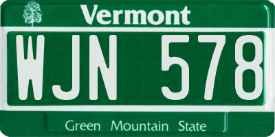 VT license plate WJN578