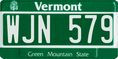 VT license plate WJN579