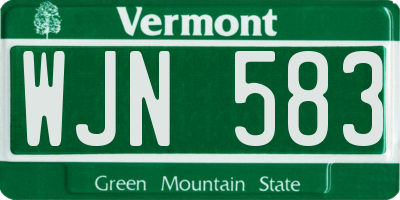 VT license plate WJN583