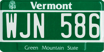 VT license plate WJN586