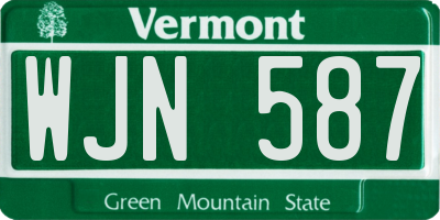 VT license plate WJN587