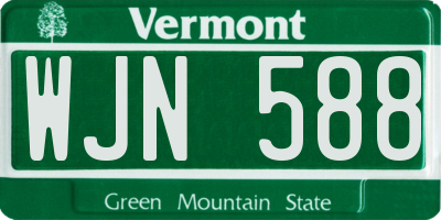 VT license plate WJN588