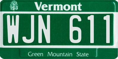 VT license plate WJN611