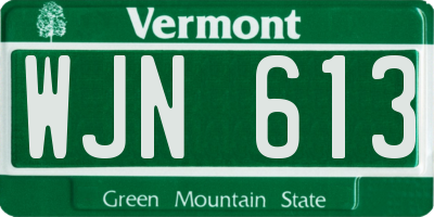 VT license plate WJN613