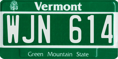 VT license plate WJN614