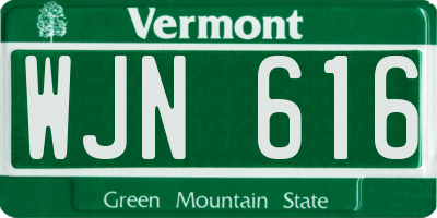 VT license plate WJN616