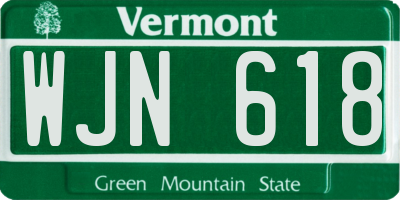 VT license plate WJN618