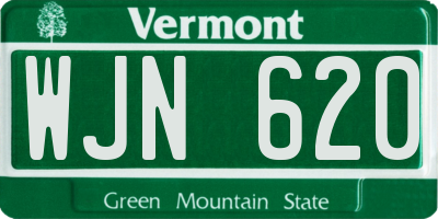 VT license plate WJN620
