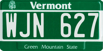 VT license plate WJN627