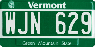VT license plate WJN629