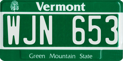 VT license plate WJN653