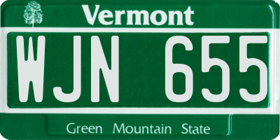 VT license plate WJN655