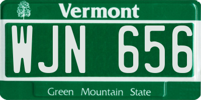 VT license plate WJN656
