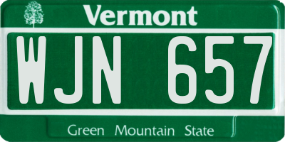 VT license plate WJN657