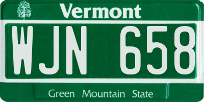 VT license plate WJN658