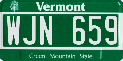 VT license plate WJN659