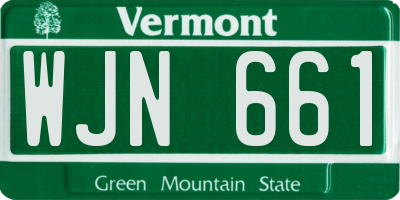 VT license plate WJN661