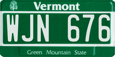 VT license plate WJN676