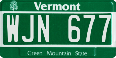 VT license plate WJN677