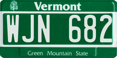 VT license plate WJN682