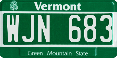 VT license plate WJN683