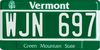 VT license plate WJN697