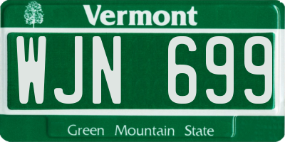 VT license plate WJN699