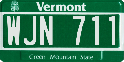VT license plate WJN711