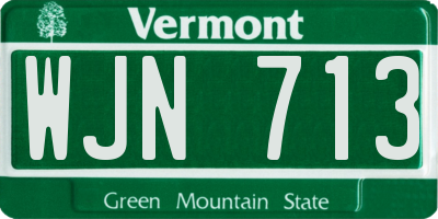 VT license plate WJN713