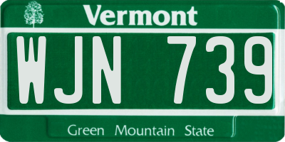 VT license plate WJN739