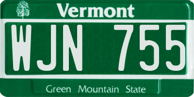 VT license plate WJN755