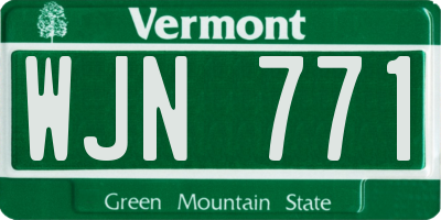 VT license plate WJN771