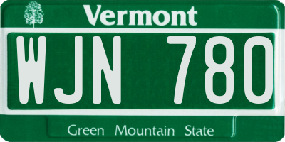 VT license plate WJN780